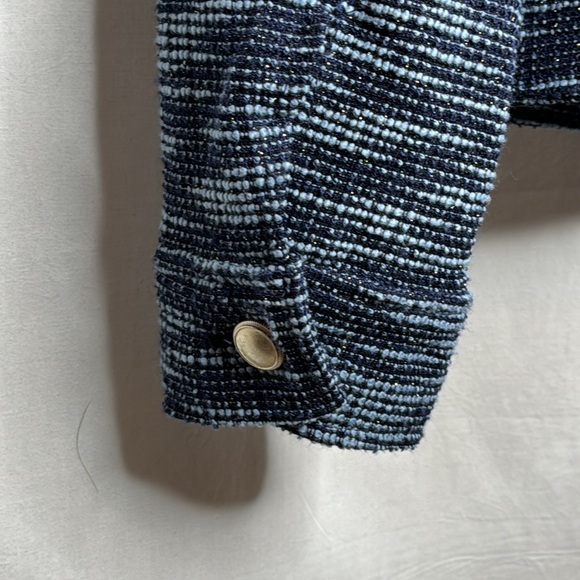 Jaclyn Smith‎ Blazer, Knit Jacket, Blue with Shimmer, NWT in Size L - Picture 12 of 15